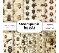 Steampunk Insects Scrapbook Paper: Double-Sided Decorative Craft Papers for Junk Journals, Wrapping, Card Making, Mixed Media & More