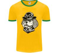 Steampunk King Charles Spaniel Cavalier Uomo Ringer T-Shirt