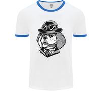 Steampunk King Charles Spaniel Cavalier Uomo Ringer T-Shirt