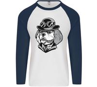 Steampunk King Charles Spaniel Cavelier Uomo L/S Baseball T-Shirt