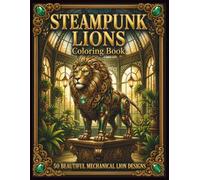 Steampunk Lions Coloring Book: 50 Mechanical Lion Designs