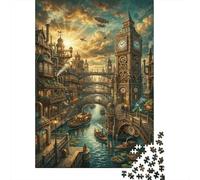 Steampunk LondraPuzzle Premium Antistress 1000 Pezzi Relax Mentale Mechanical Clock Tower Cartone Qualità Adulti, Intrattenimento Familiare, Regalo Amatori 52x38cm/1000pcs