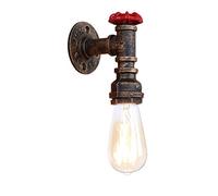 Steampunk Long Life Edison Sorgenti Luminose Vintage Applique da Parete E27 Portalampada Retro Ferro battuto Tubo dell'Acqua Illuminazione Decorativa Testa Singola E27 Portalampada Lampada da