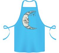 Steampunk Luna Teschio Cotone Grembiule 100% Biologico