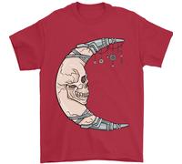 Steampunk Luna Teschio Uomo T-Shirt 100% Cotone