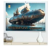 Steampunk Maschinenwelt (hochwertiger Premium Wandkalender 2026 DIN A2 quer), Kunstdruck in Hochglanz: Fantastische Bilder futuristischer Fahrzeuge und Maschinen in einer fiktiven Welt