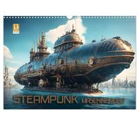 Steampunk Maschinenwelt (Wandkalender 2026 DIN A3 quer), CALVENDO Monatskalender: Fantastische Bilder futuristischer Fahrzeuge und Maschinen in einer fiktiven Welt