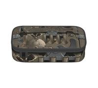 Steampunk Meccanico Ingranaggi Grande Capacità Astuccio Cancelleria Storage Bag con Cerniera Ragazzi Ragazze Studenti Scuola, Nero , Taglia unica, Valigia