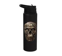 Steampunk Meccanico Teschio Arte Stainless Steel Insulated Water Bottle