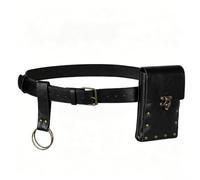 Steampunk Medieval Leather Waist Belt Pouch, Renaissance Retro Purse Bag for Cosplay Costume Accessory(Svart)