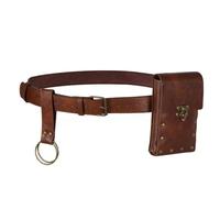 Steampunk Medieval Leather Waist Belt Pouch, Renaissance Retro Purse Bag for Cosplay Costume Accessory(Bruin)