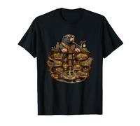 Steampunk Mole City Underground Fantasy Burrow Scena Maglietta