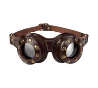 Steampunk, occhialini vintage regolabili in pelle PU, accessorio per feste in maschera, travestimento vintage, Halloween, cosplay gotico metallizzato
