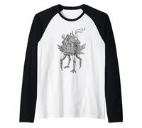 Steampunk Officina Meccanica Ingranaggi Arte Maglia con Maniche Raglan