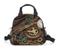 Steampunk Orologi Chiavi E Catene Borsa per il pranzo isolata Scatola per il pranzo per le donne Riutilizzabile Borsa Tote Bag a prova di perdite Borsa termica Grande Capacità Contenitore per il