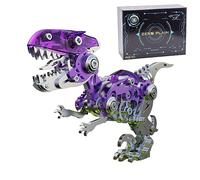 Steampunk, puzzle 3D in metallo, 160 pezzi, dinosauro meccanico Velociraptor, puzzle 3D, in metallo, decorazione fai da te, giocattolo per adulti