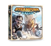 Steampunk Rally - Card Drafting and Dice Placement Race Game - Build Custom Inventions to Race Through the Swiss Alps - 2-8 Players - Strategy Board Game Featuring Historical Inventors - Ages 14+