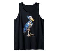 Steampunk Robot Shoebill Cicogna Uccello Meccanico Robotica Arte Canotta