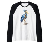 Steampunk Robot Shoebill Cicogna Uccello Meccanico Robotica Arte Maglia con Maniche Raglan
