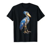 Steampunk Robot Shoebill Cicogna Uccello Meccanico Robotica Arte Maglietta