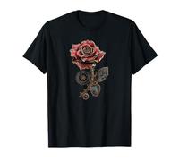 Steampunk Rosa Floreale Fiore Maglietta