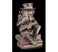 Steampunk Scimpanzè Figura - Il Erudita - Veronese Scimmie Gorilla Statua Deco