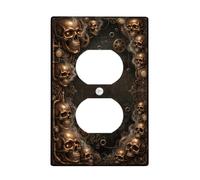 Steampunk Skull and Gears Duplex Outlet Covers Plate