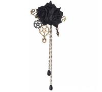 Steampunk Spilla Pin Steampunk Fermaglio per capelli Goth Fiore Spilla Pin Goth Clip per capelli Donne Goth Barrettes Copricapo da sposa