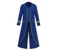 Steampunk Tailcoat Uomo Nera, Gotica Giacca Uomo con Cerniera, Retrò Vittoriano Medievale Cappotto Slim Fit Intage Blazer Classico Pirati Vampiro Cosplay Costume per Halloween Gentiluomo Frack