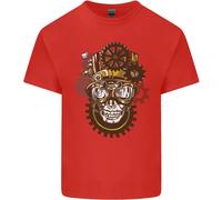 Steampunk Teschio Uomo Cotone T-Shirt Maglietta
