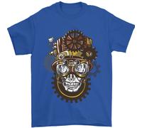 Steampunk Teschio Uomo T-Shirt 100% Cotone
