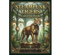 STEAMPUNK TIGERS Coloring Book: 50 Beautiful Mechanical Tiger Designs