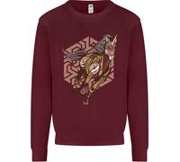 Steampunk Unicorn Uomo Felpa Maglione