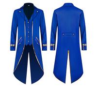 Steampunk Uomo, Uomo Gothic Frack Rinascimentale Manica Lunga Steampunk Vittoriano Medievale Pirata Costume Cosplay Halloween Costume Costumi da Gentiluomo per Adulti Abbigliamento Medievale da Uomo