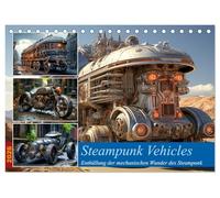 Steampunk Vehicles (Tischkalender 2026 DIN A5 quer), CALVENDO Monatskalender: Willkommen in der faszinierenden Welt der Steampunk-Fahrzeuge, in der ... Zukunft auf einzigartige Weise verschmelzen