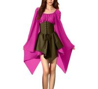 Steampunk Vittoriano Pirata Gotico Cosplay Costume Donna Abito Cosplay Halloween Vestito Medievale Carnevale Stile Barocco Abiti Gotico Sera Partito Per Feste, Compleanni E Party Di Halloween
