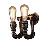 Steampunk Wrought Iron E27 Lamp Socket Long Life Wall Sconce Edison Light Sources Decorative Lighting Retro Bronze Double Head Wall Lamp For Kitchen Living Room Hall Mode