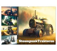 Steampunktraktoren (Wandkalender 2026 DIN A2 quer), CALVENDO Monatskalender: Phantasietraktoren im Steampunkstyle