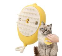 Steamy Cat Brush - Spazzola spray ricaricabile per gatti, spazzola per gatti con luce blu, spazzola multifunzione 4 in 1 per cani, pettine spray per rimuovere i sciolti (verde, giallo)