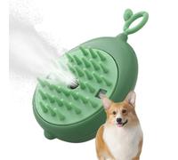 Steamy Cat Brush - Spazzola spray ricaricabile per gatti, spazzola per gatti con luce blu, spazzola multifunzione 4 in 1 per cani, pettine spray per rimuovere i sciolti (verde, giallo)