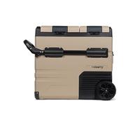Steamy-E Dual Zone 55 Roller, Frigorifero Elettrico a Compressore con Ruote, 12/24V DC e 100-240V AC, per Congelare e Raffreddare da -20℃ a +20℃, Ideale per il Campeggio, 54 Litri, Color Sabbia