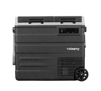 Steamy-E Dual Zone 65 Roller, Frigorifero Elettrico a Compressore con Ruote, 12/24V DC e 100-240V AC, per Congelare e Raffreddare da -20℃ a +20℃, Ideale per il Campeggio, 57 Litri, Nero