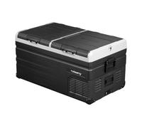 Steamy-E Dual Zone 95, Grande Frigorifero Elettrico a Compressore, 12/24V DC e 100-240V AC, per Congelare e Raffreddare da -20℃ a +20℃, Ideale per il Campeggio, 90 Litri, Nero
