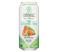 Steaz Tè Verde Biologico Zero Calorie Pesca Mango, 16 Oz (Confezione da 12)