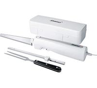 STEBA EM 3 - Coltello elettrico, alloggiamento ergonomico per un funzionamento confortevole, con coltello universale e coltello da pane, scatola e forchetta da carne in acciaio inox