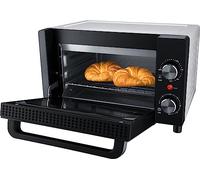 Steba Mini forno da 9 litri di volume, profondità per pizza fino a Ø 22 cm, doppia porta in vetro, riscaldamento superiore e inferiore, 2 ripiani, KB A9