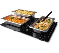 Steba WP 300 - Piastra riscaldante ultra piatta, 2 moduli utilizzabili singolarmente, 50 × 30 cm/25 × 30 cm, 2 livelli di temperatura (80 °/120 °C), riscaldamento rapido e spia di controllo