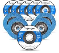 STEBRUAM 10 pezzi dischi lamellari da 125 mm, Disco Abrasivi grana 60, per Smerigliatrice Angolare a Batteria, GWS, BTI, Acciaio Inossidabile Metallo e Legno