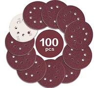 STEBRUAM 100 Pezzi Dischi Abrasivi 125mm Grana 40, Carta Vetrata Abrasiva 8 Fori per Levigatrice Orbitale