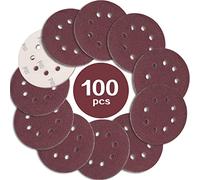 STEBRUAM 100 Pezzi Dischi Abrasivi 125mm Grana 80, Carta Vetrata Abrasiva 8 Fori per Levigatrice Orbitale